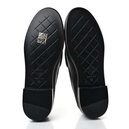 Chanel Lambskin Quilted CC Turnlock Loafers 38 Black 5 of 8