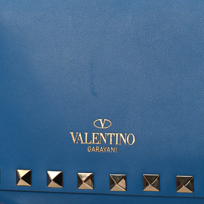 Valentino Garavani Vitello Mini Rockstud Flap Saddle Crossbody Bag Light Sapphire 9 of 10