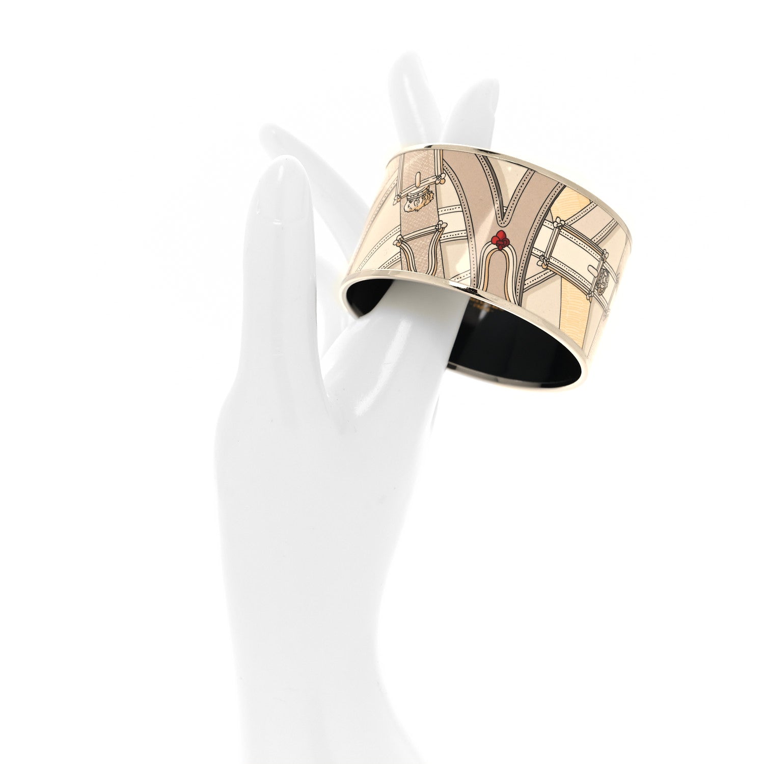 Hermes Enamel Printed Extra Wide Cavalcadour Bracelet 62 2 of 5