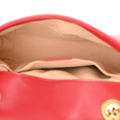 Gucci Calfskin Matelasse Mini GG Marmont Shoulder Bag Hibiscus Red 5 of 12