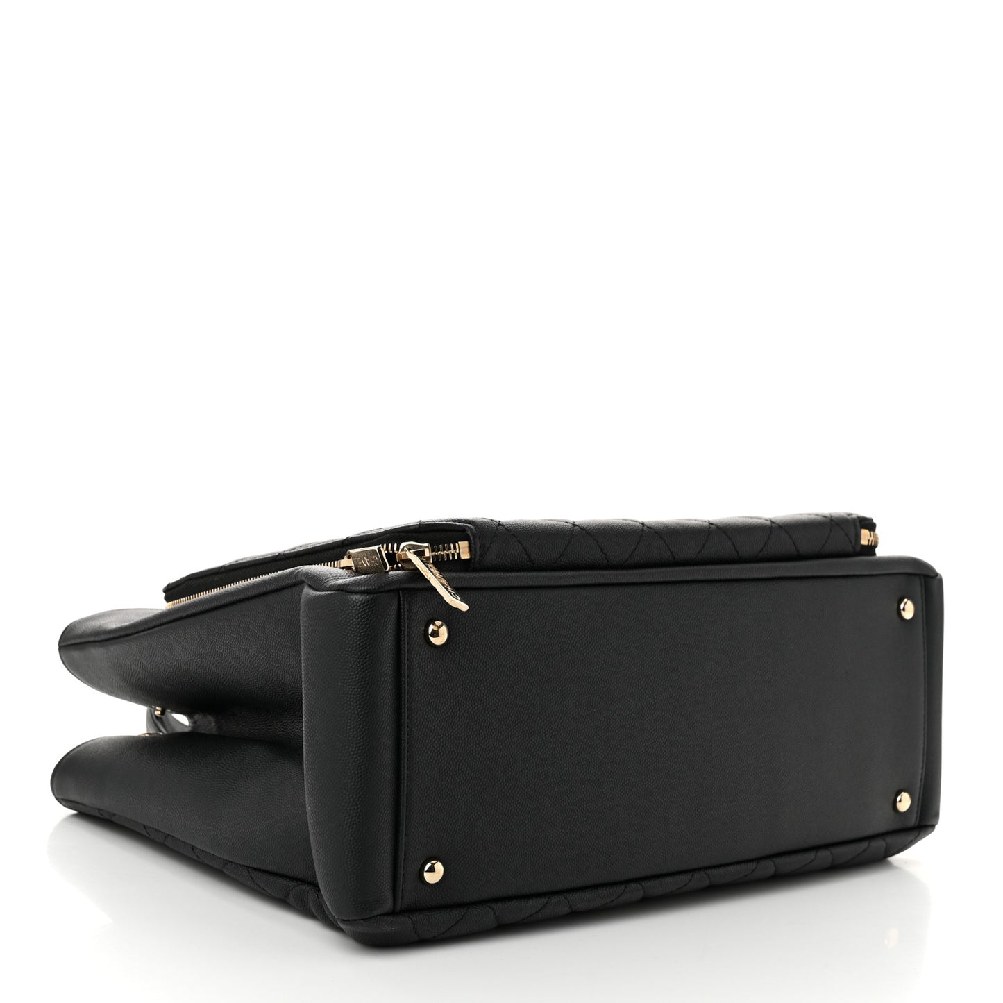 Caviar Quilted Large Business Affinity Shopping Bag Black