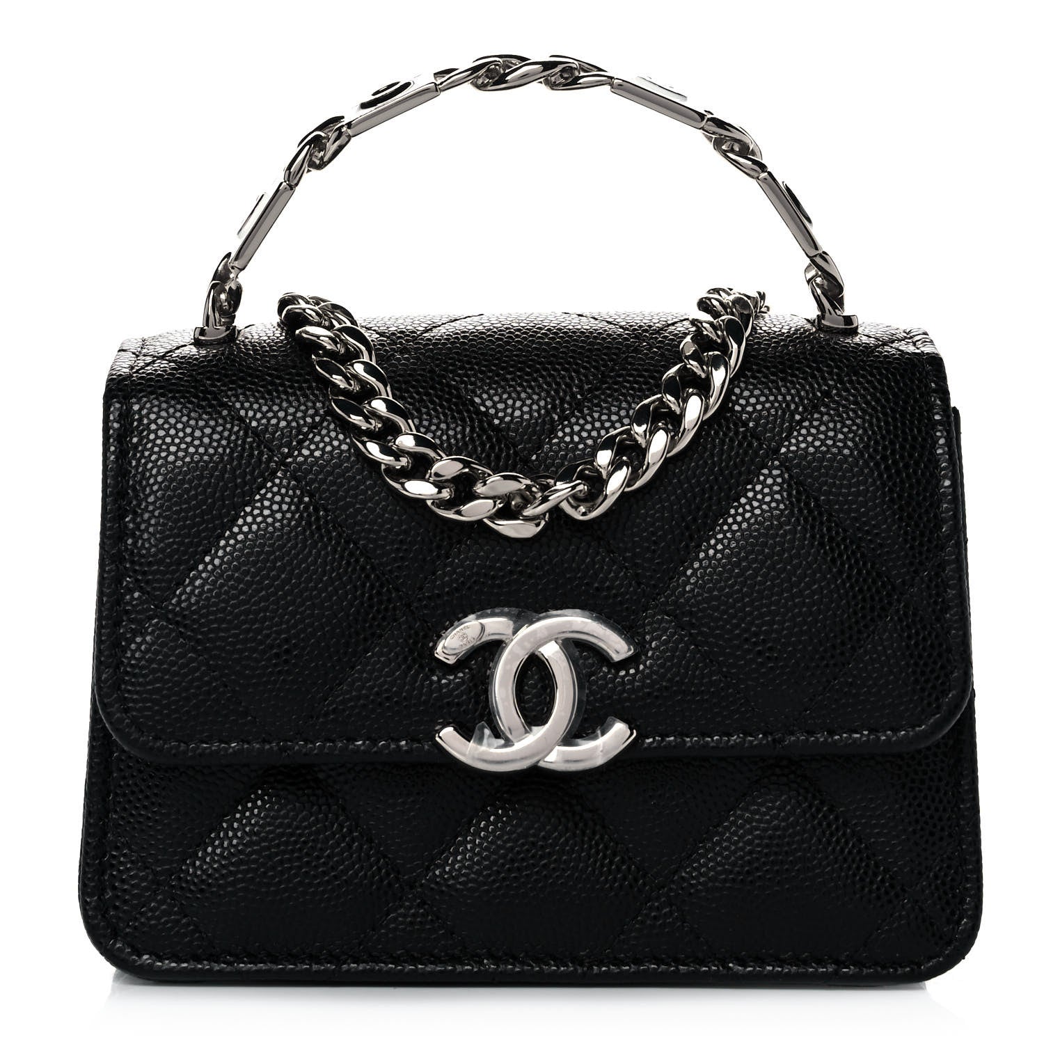 Chanel Caviar Quilted Pick Me Up Clutch With Chain Black 1 of 14