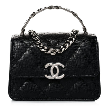 Chanel Caviar Quilted Pick Me Up Clutch With Chain Black 1 of 14