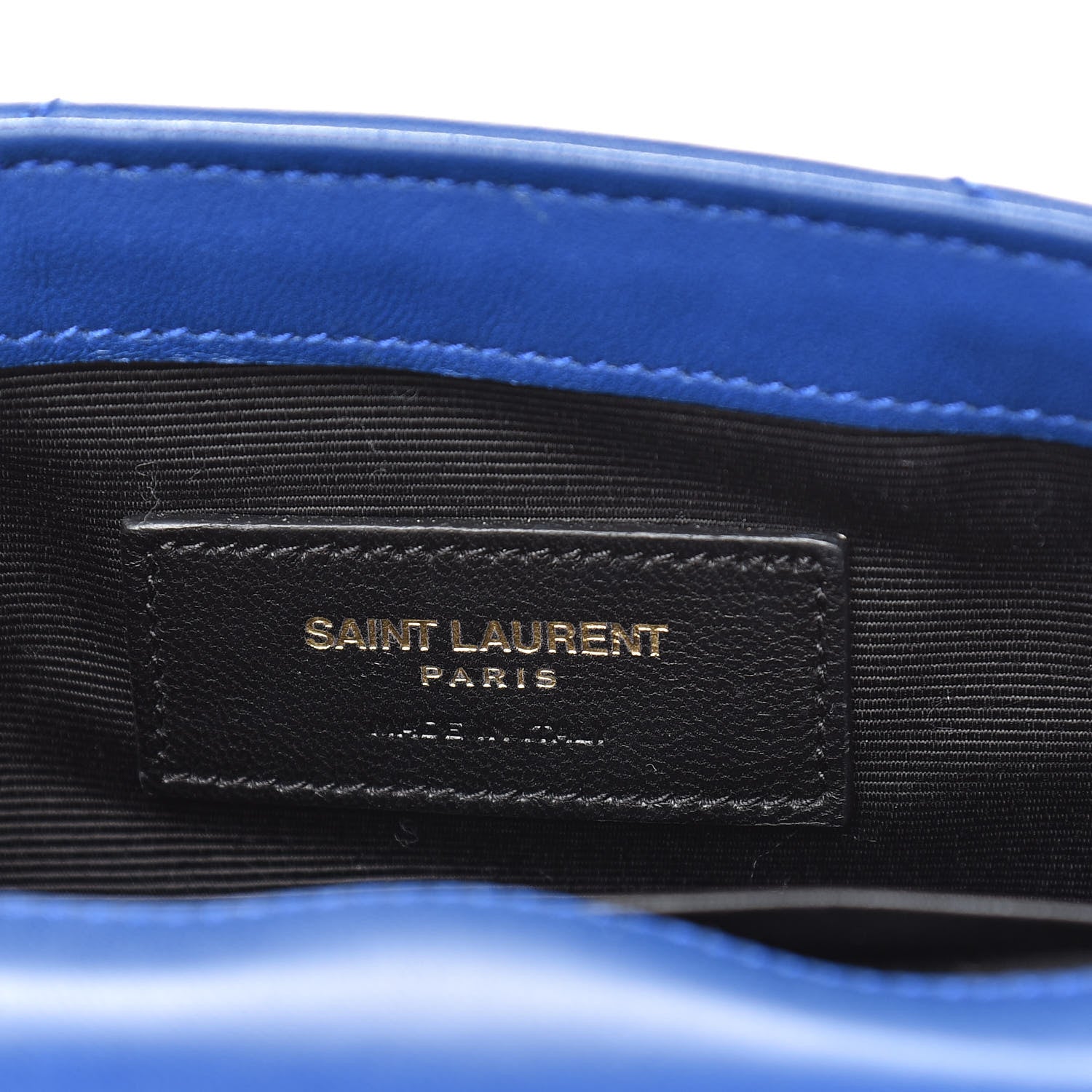 Saint Laurent Sheepskin Matelasse Chevron Monogram Classic Baby Chain Bag Blue Majorelle 7 of 11