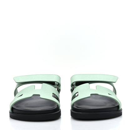 Hermes Epsom Womens Chypre Sandals 39.5 Vert Jade 2 of 9