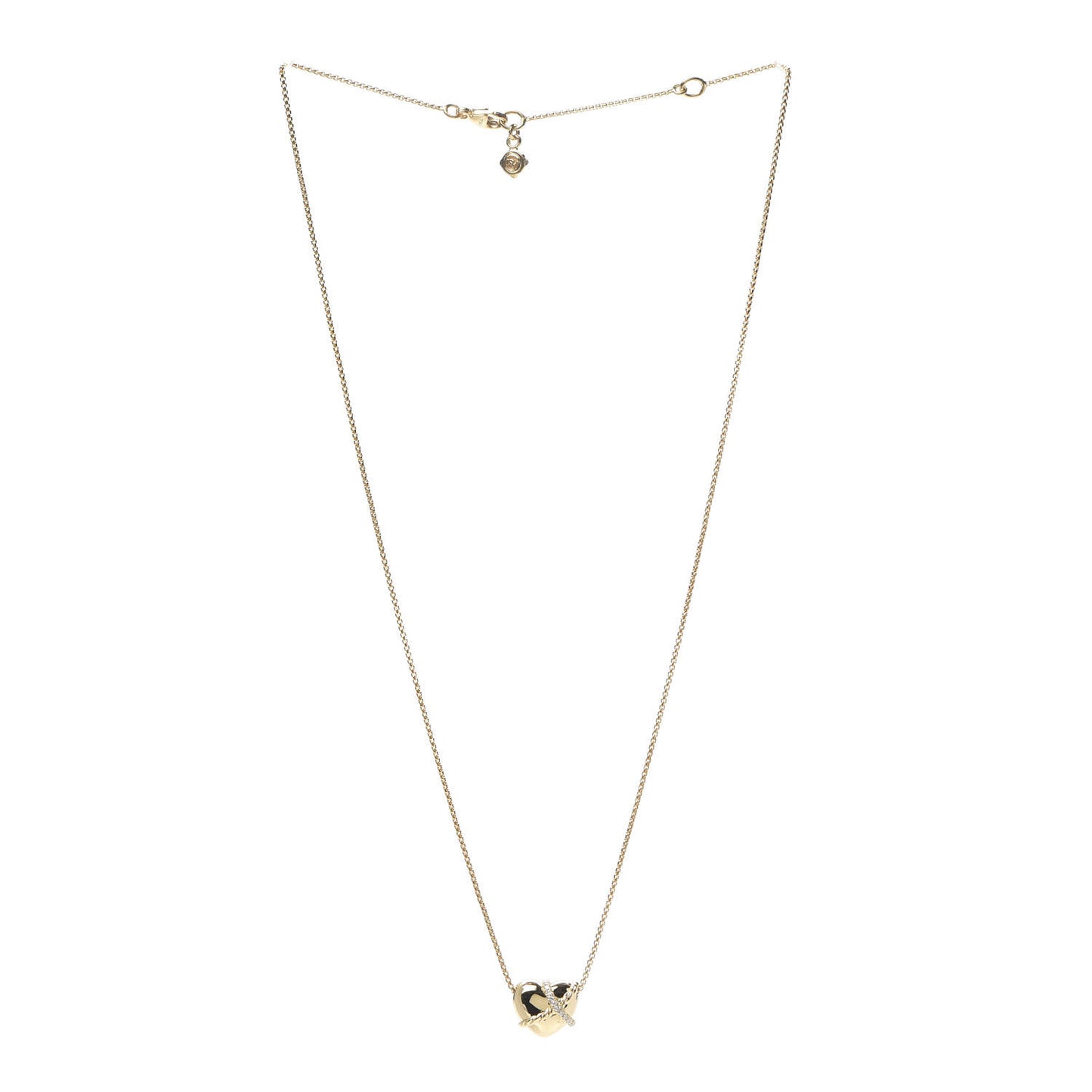 18K Yellow Gold Diamond Le Petit Coeur Heart Pendant Necklace