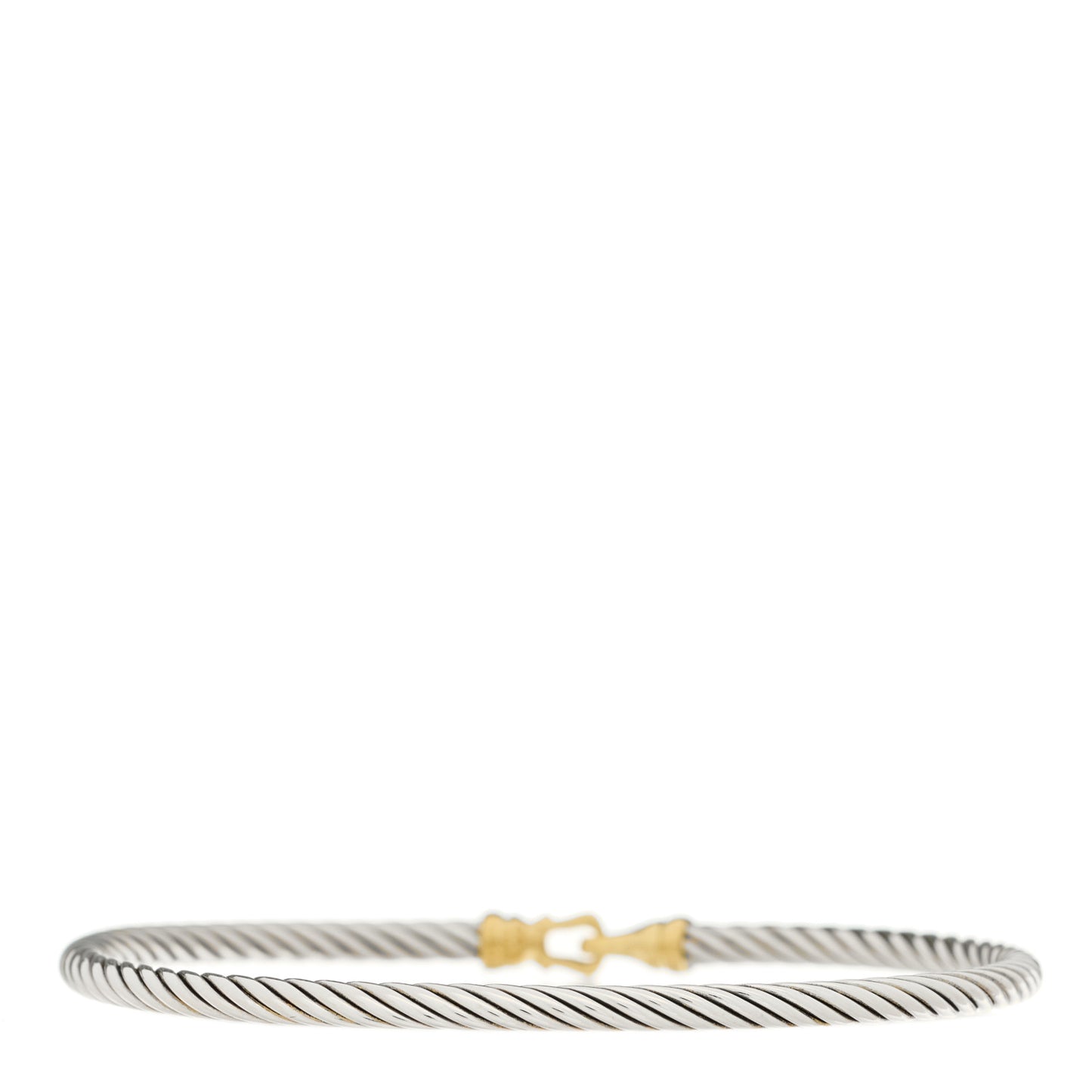 Sterling Silver 18k Yellow Gold 3mm Cable Buckle Bracelet