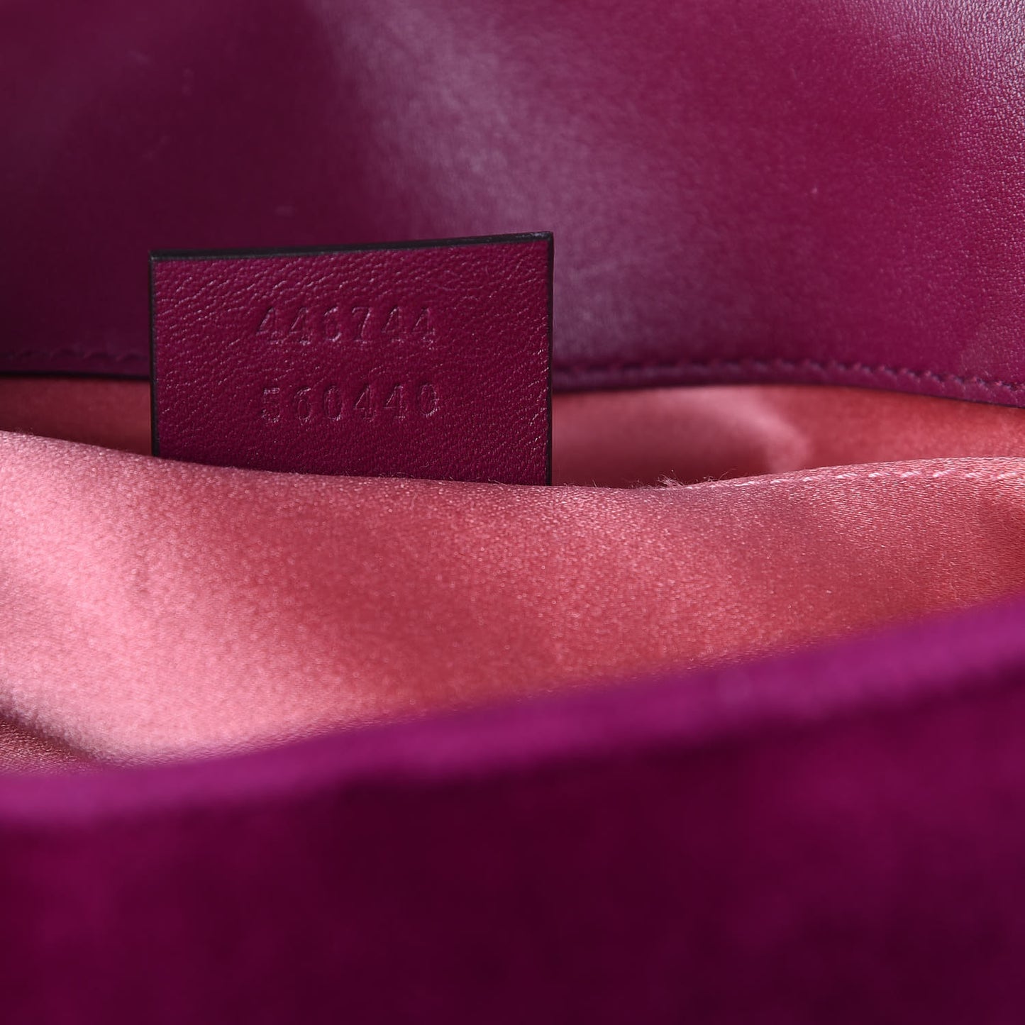 Velvet Matelasse Mini GG Marmont Shoulder Bag Fuchsia Violet Cyclamen