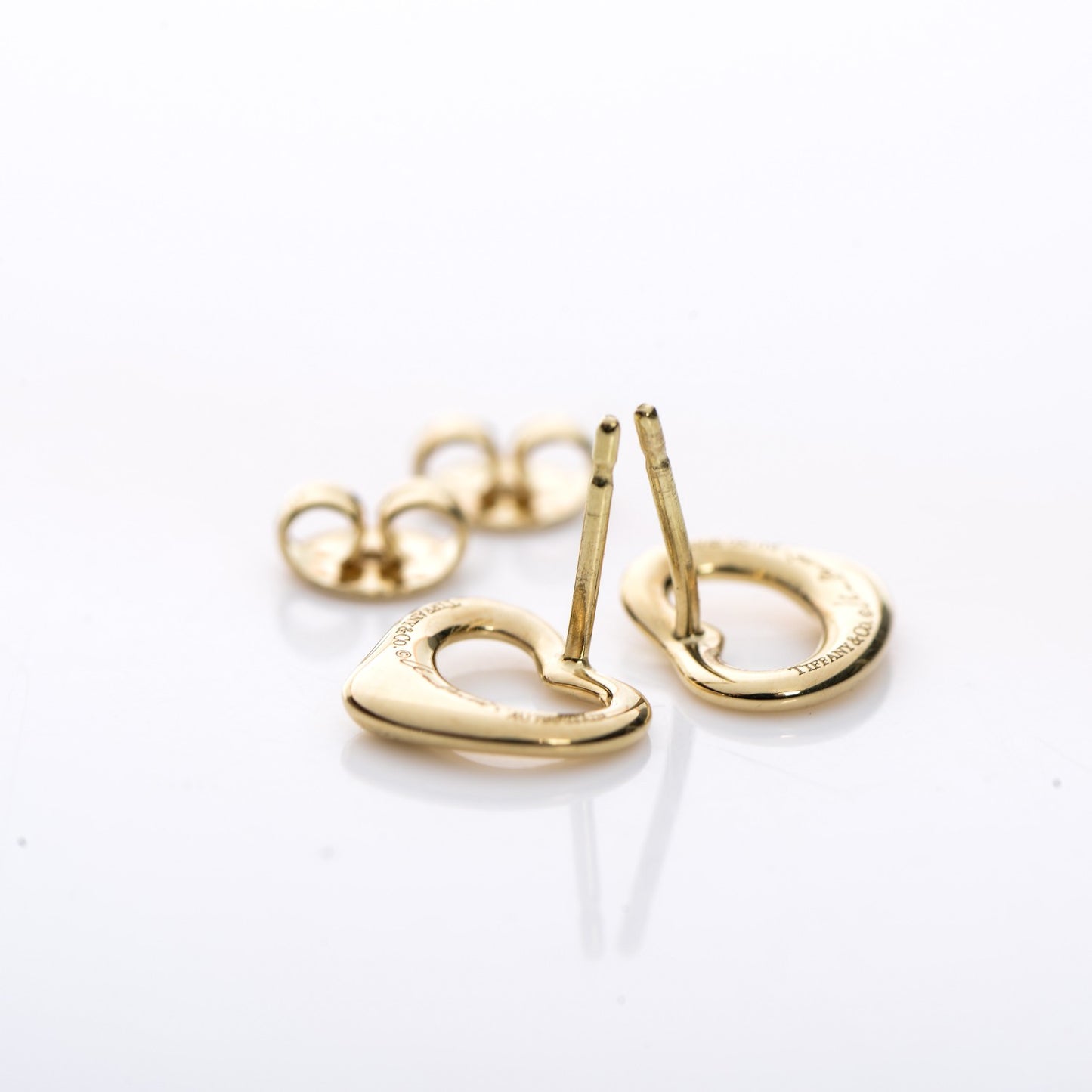 18K Yellow Gold 11mm Elsa Peretti Open Heart Earrings