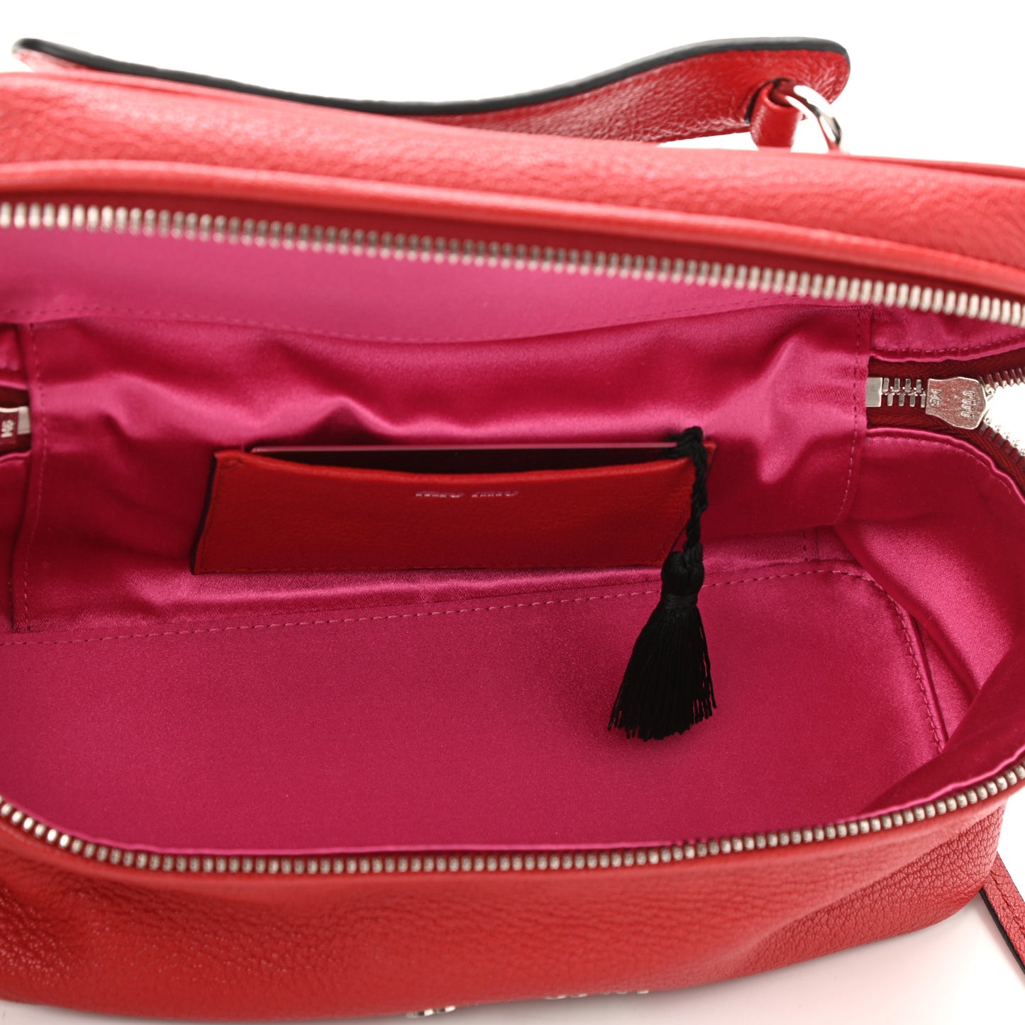 Goatskin Madras Mini Top Handle Vanity Case Fuoco