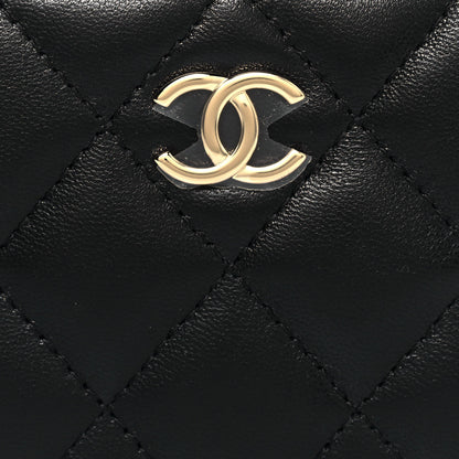 Chanel Lambskin Quilted Small Top Handle Vanity Case With Chain Black 8 of 11