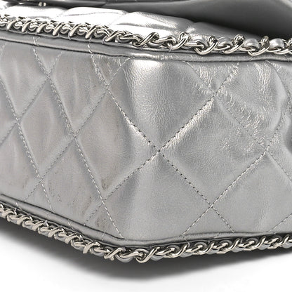Chanel Metallic Lambskin Large Chain All Over Flap Silver 10 of 10