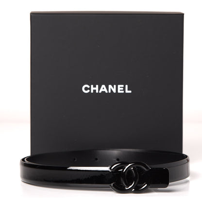 Chanel Patent CC Logo Skinny Belt 85 34 Black 7 of 8