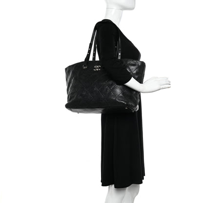 Chanel Glazed Calfskin Large On The Road Tote Black 2 of 10