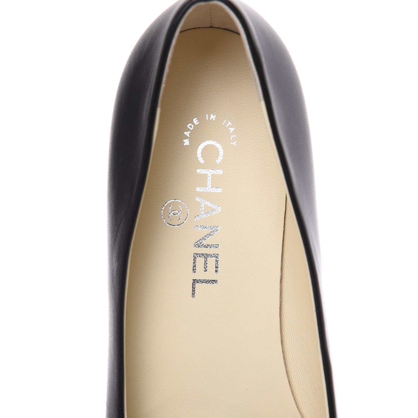 Lambskin Camellia Ballerina Flats 38.5 Black