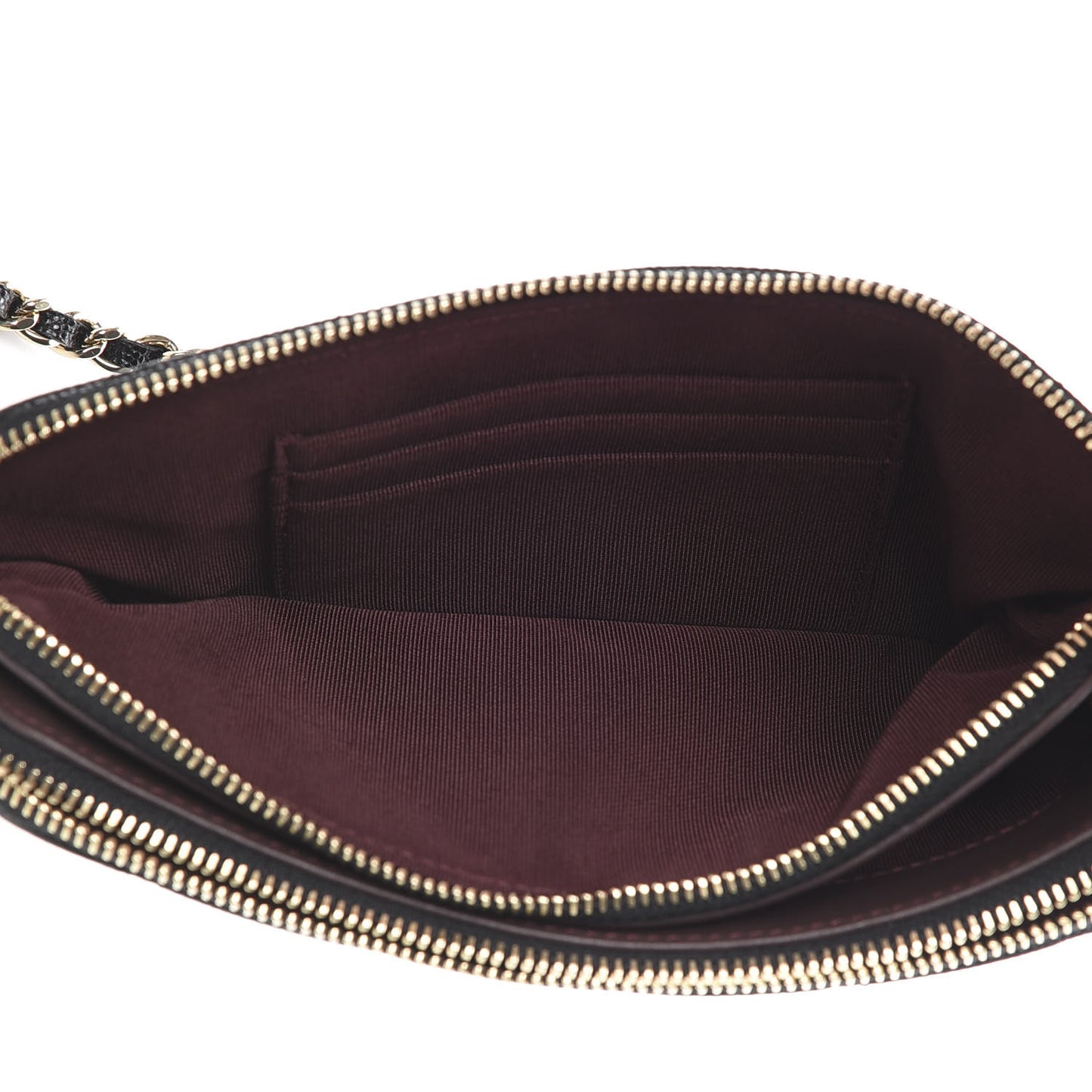 Caviar Quilted Small Clutch With Chain Black