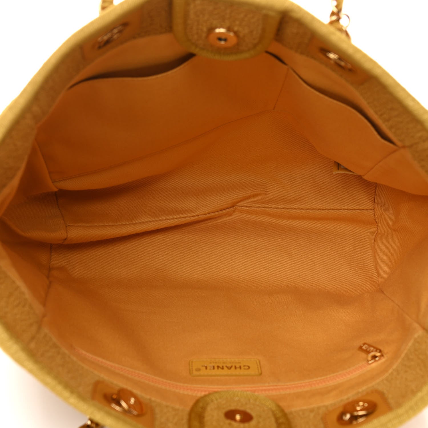 Chanel Lurex Canvas Small Deauville Tote Yellow 5 of 10
