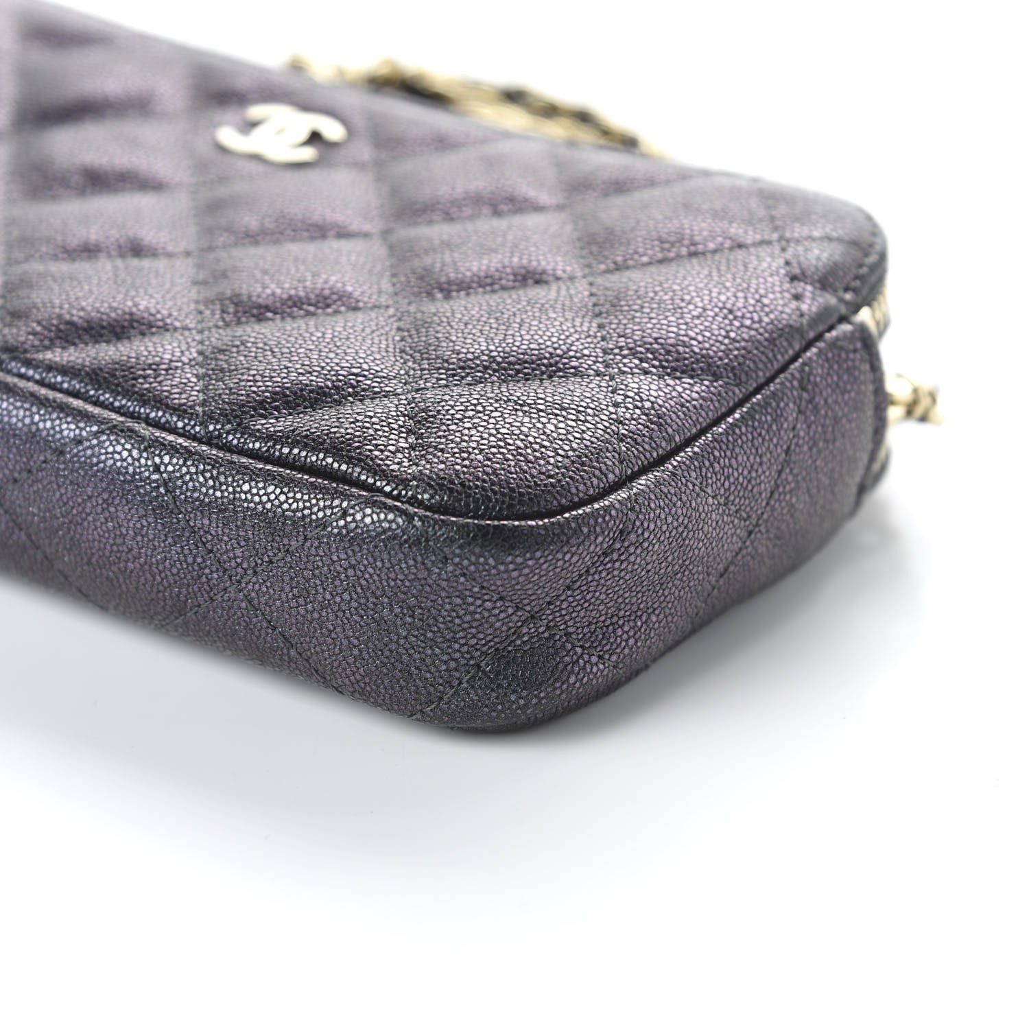 Chanel Iridescent Caviar Quilted Small Clutch With Chain Black 7 of 12