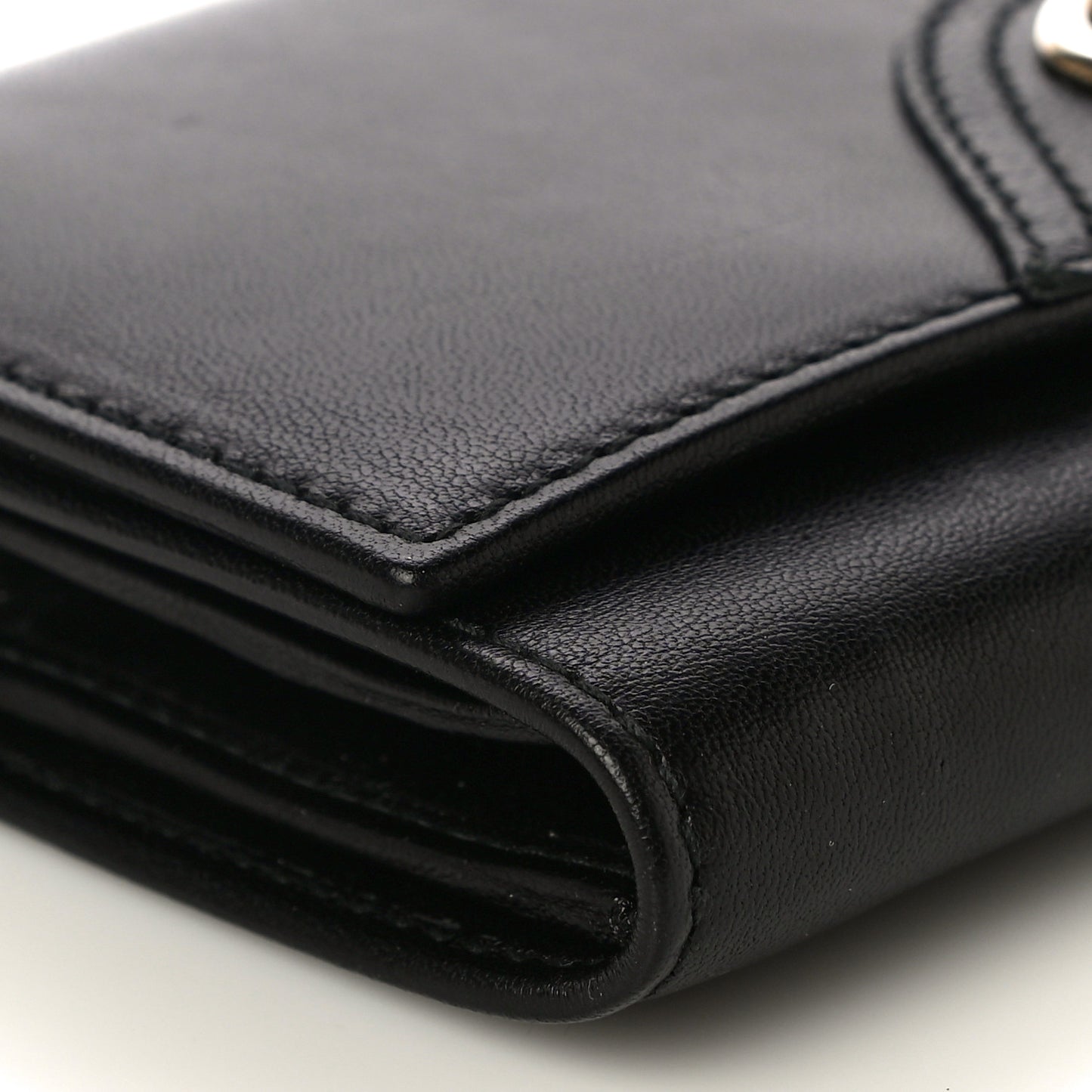 Calfskin New Britt Tri Fold Wallet Black