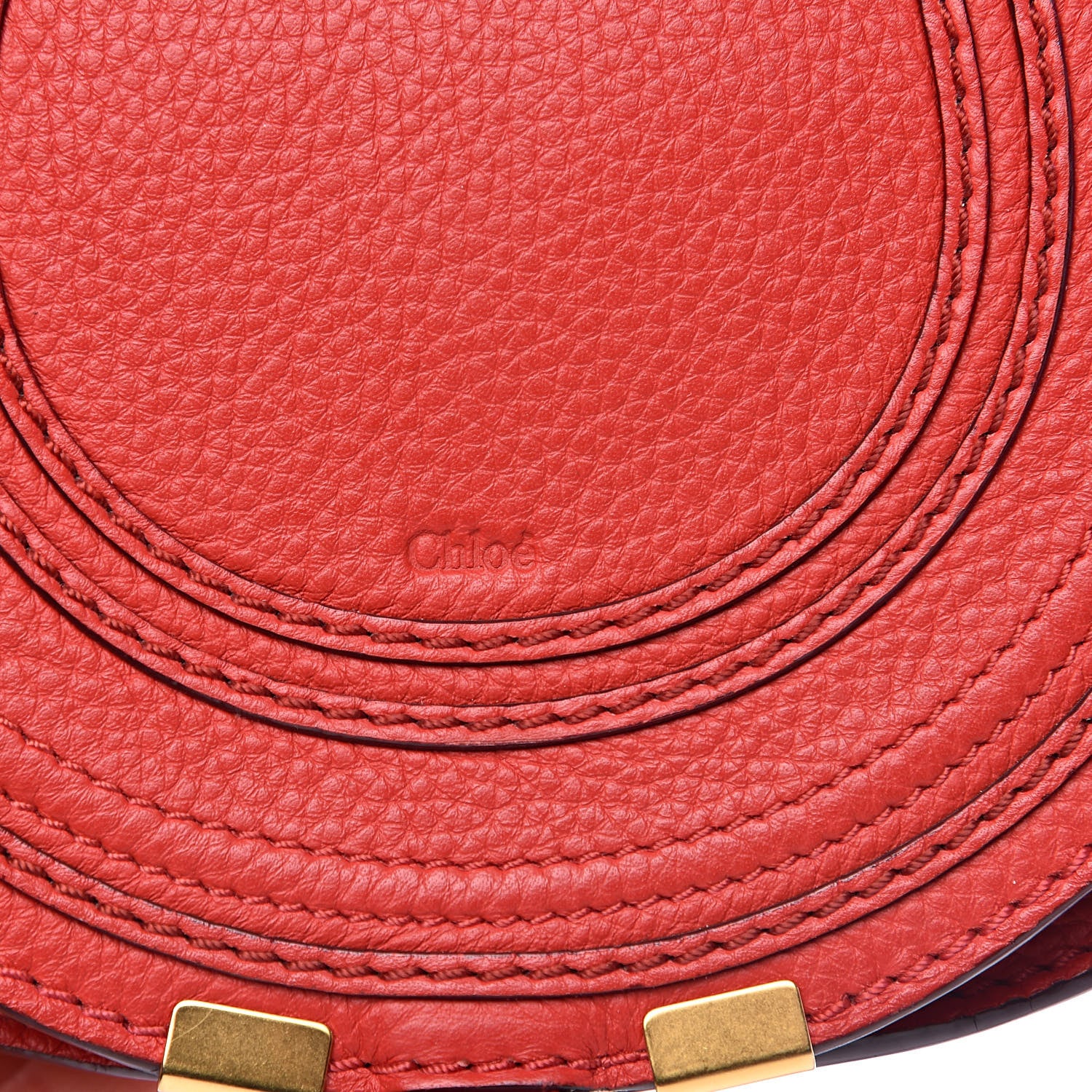 Chloe Calfskin Mini Marcie Round Crossbody Bag Red 12 of 12