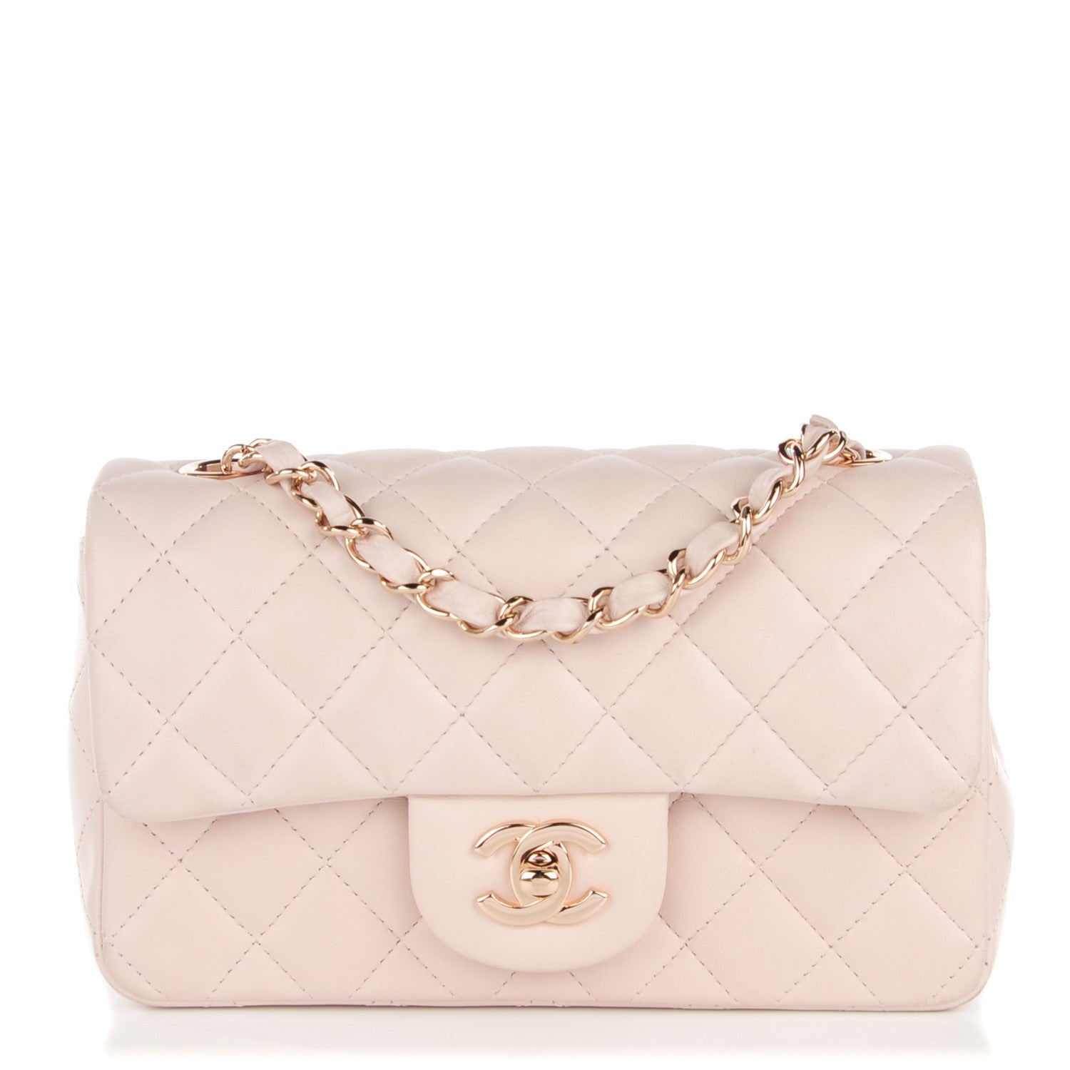 Chanel Lambskin Quilted Mini Rectangular Flap Light Pink 1 of 9
