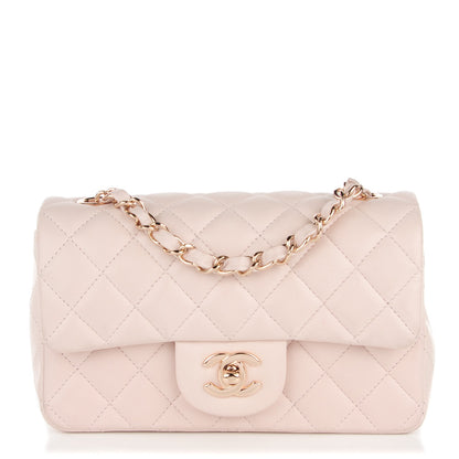 Chanel Lambskin Quilted Mini Rectangular Flap Light Pink 1 of 9