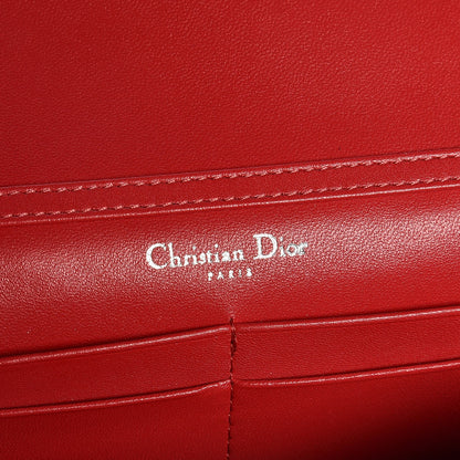 Christian Dior Grained Calfskin Diorama Wallet on Chain Pouch Rouge Vif 6 of 8