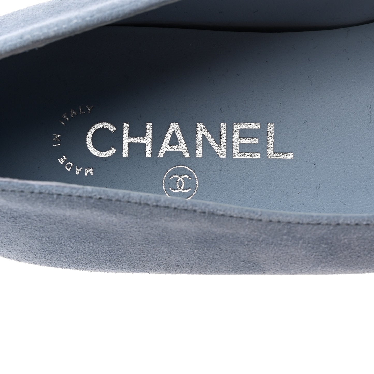 Suede Cap Toe Camellia Ballerina Flats 41 Light Blue