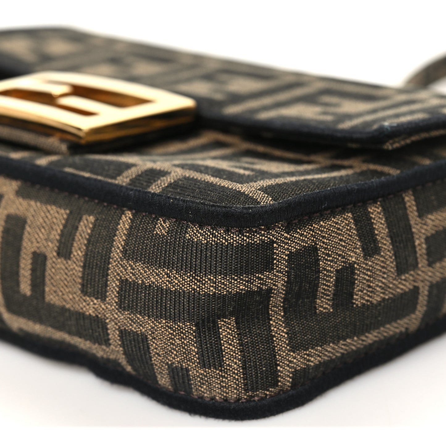 Fabric Jacquard FF 1974 Mini Baguette Tobacco Moro Black