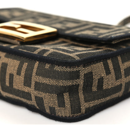 Fendi Fabric Jacquard FF 1974 Mini Baguette Tobacco Moro Black 10 of 10