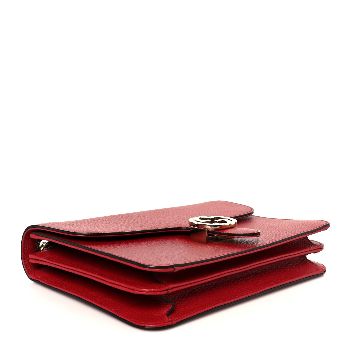 Gucci Dollar Calfskin Interlocking G Shoulder Bag Red 4 of 11
