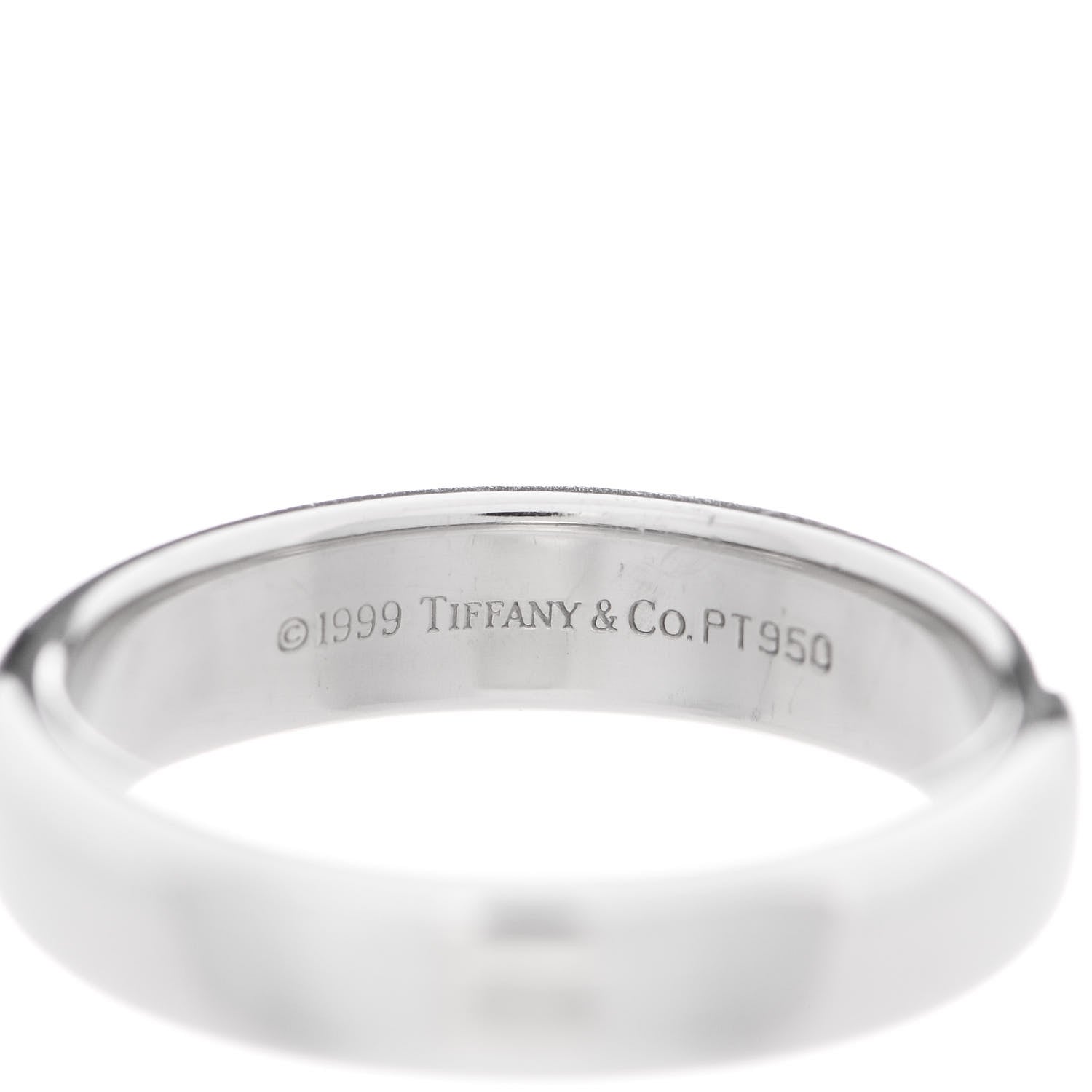 Tiffany Platinum 4.5mm Classic Wedding Band Ring 53 6.5 4 of 4