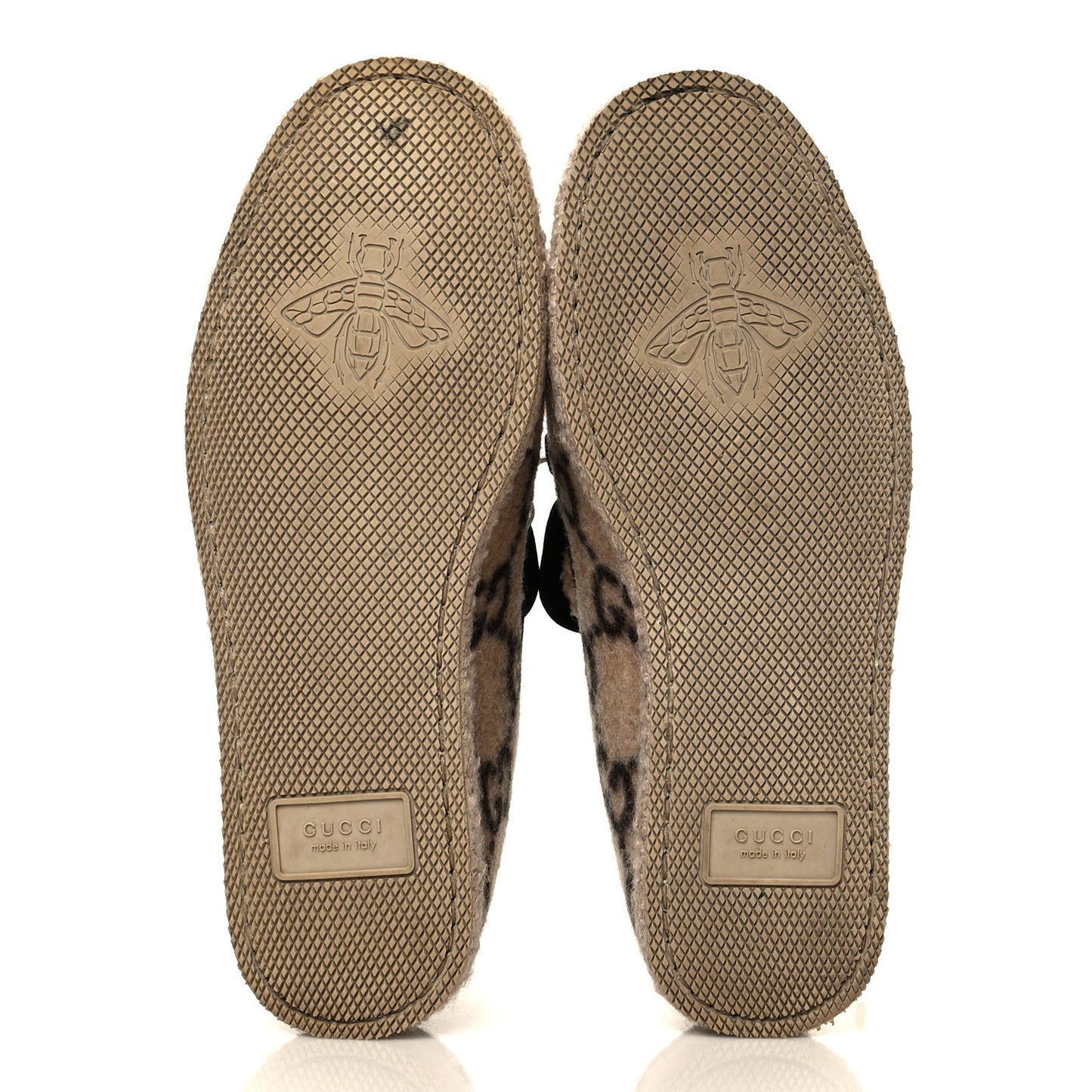 Covered Wool GG Monogram Womens Fria Horsebit Loafers 36 Beige Ebony Black Butterscotch