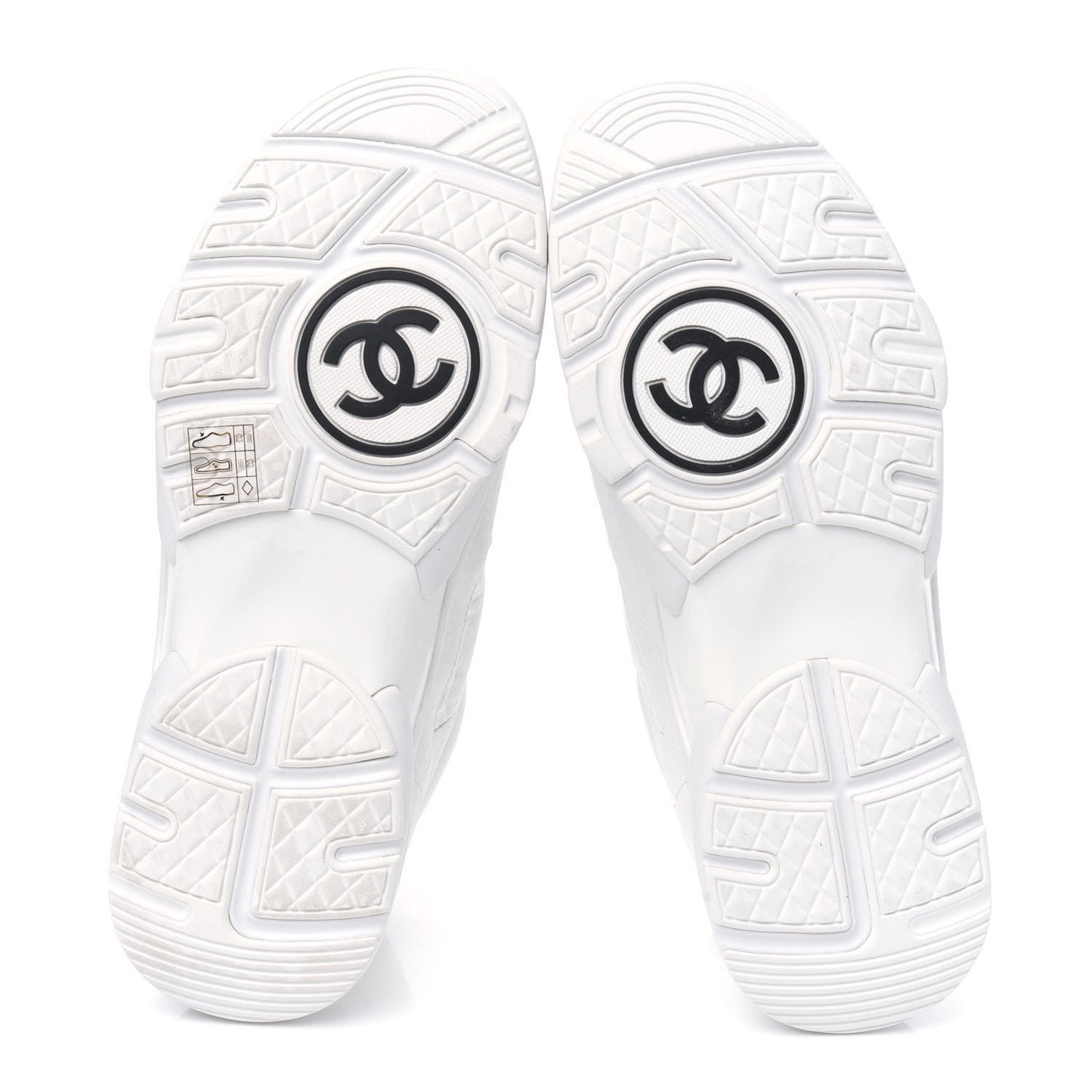 Suede Calfskin Fabric CC Sneakers 38.5 White