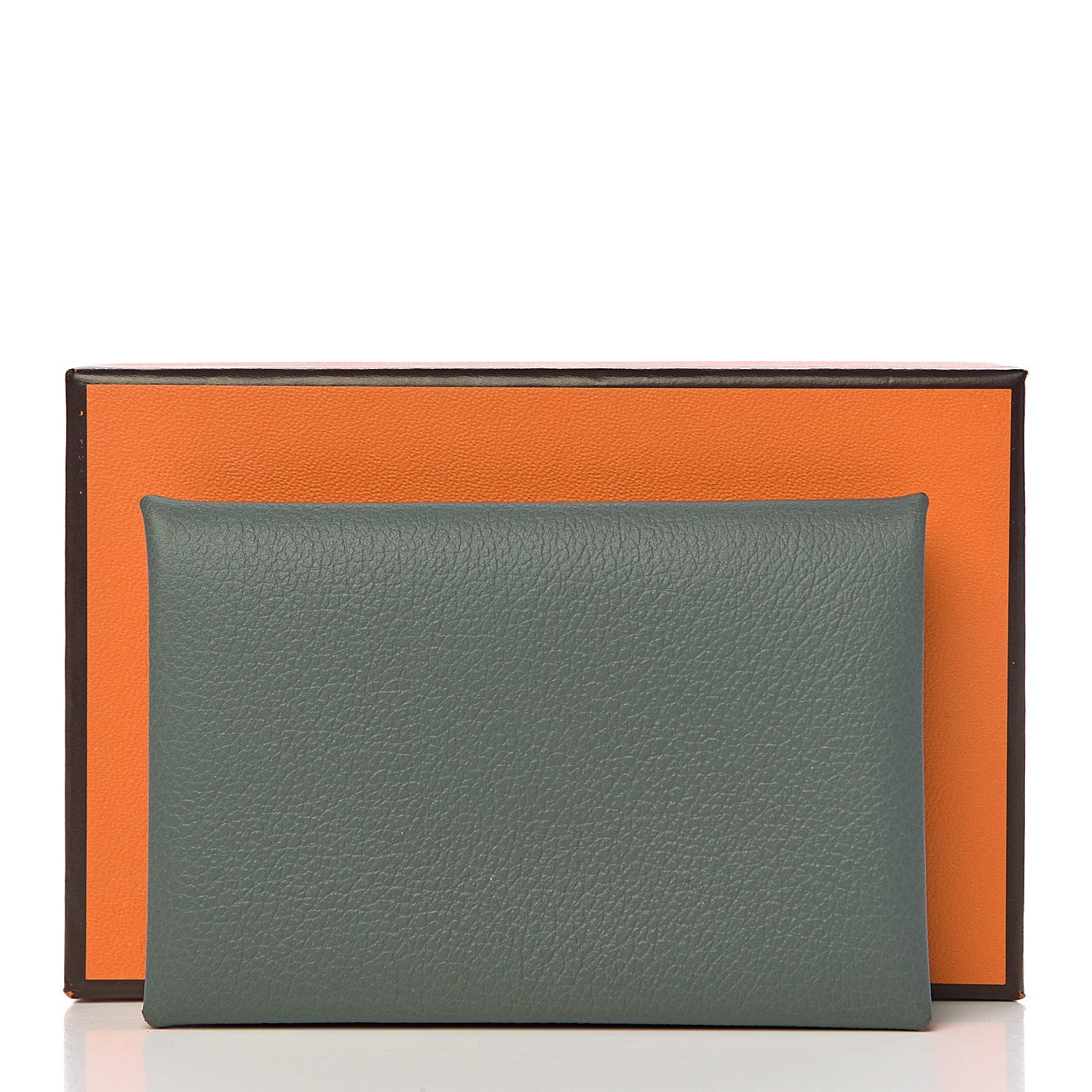 Hermes Evercolor Calvi Verso Card Case Vert Amande Gris Perle 8 of 8