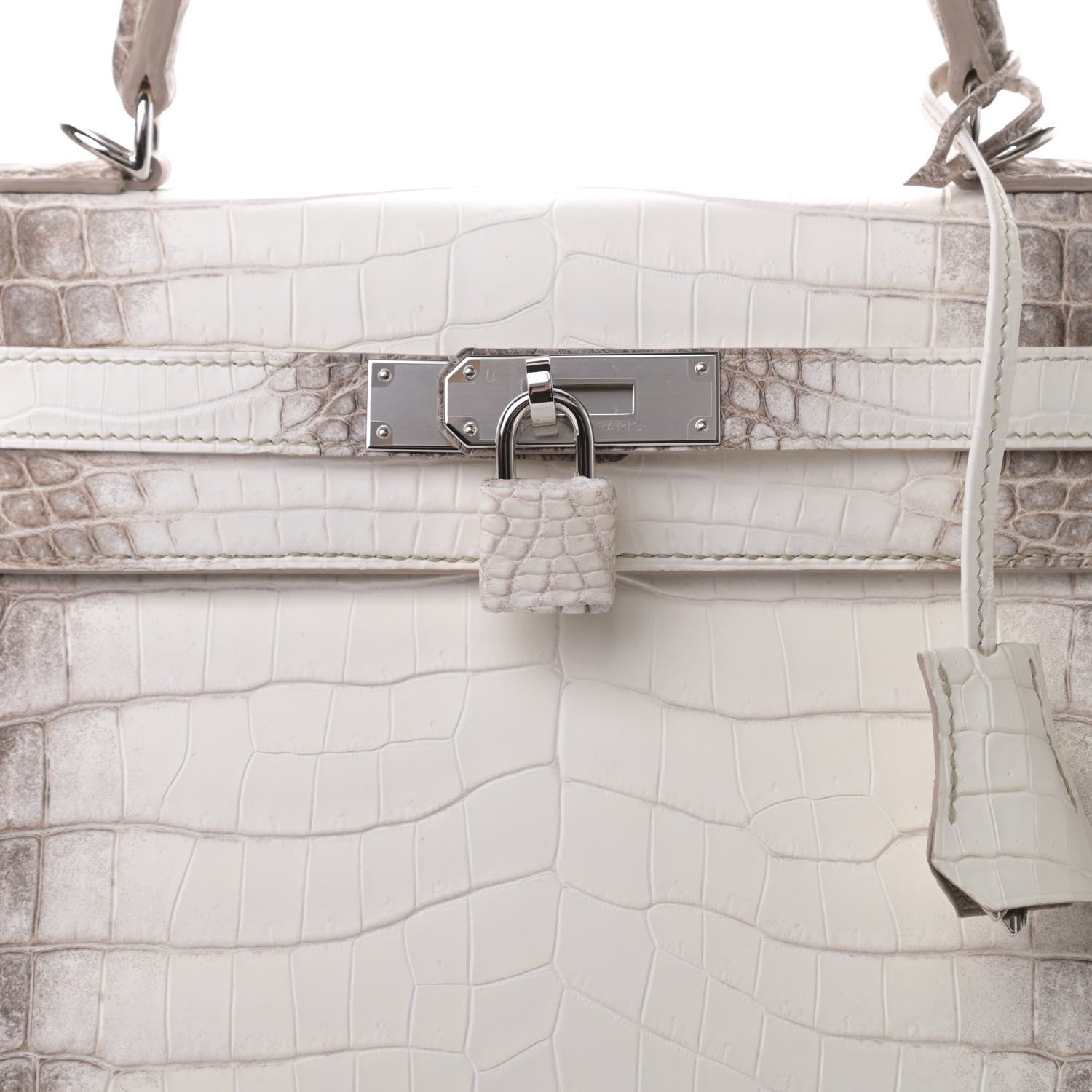 Hermes Matte Niloticus Crocodile Himalaya Kelly Retourne 28 White 4 of 23