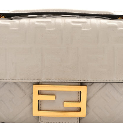 Fendi Nappa Small FF Embossed Midi Chain Baguette Ghiaia 6 of 12