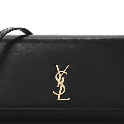 Saint Laurent Calfskin Monogram Cassandre Phone Holder With Strap Black 8 of 10