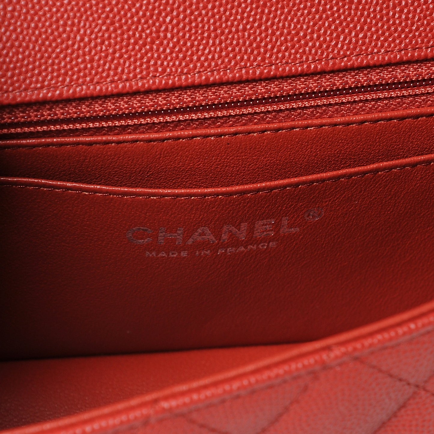 Caviar Quilted Mini Rectangular Flap Red