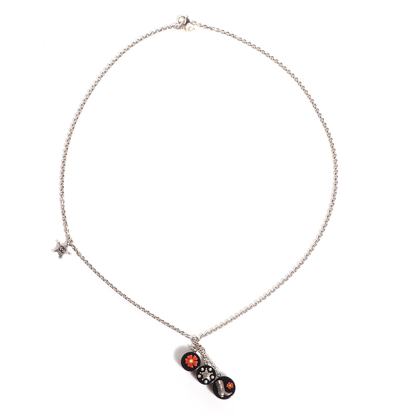 Pearl Resin CC Paris Dallas Necklace Silver