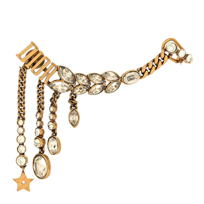 Christian Dior Crystal Metal Logo Dio(r)evolution Earring Aged Gold 1 of 4