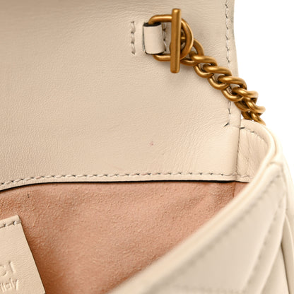 Gucci Calfskin Matelasse Super Mini GG Marmont Shoulder Bag White 11 of 14