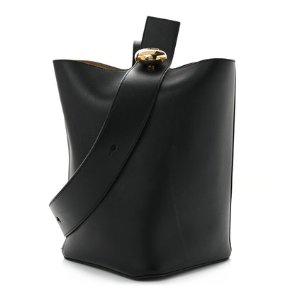 Loewe Smooth Calfskin Medium Pebble Bucket Bag Black 1 of 10