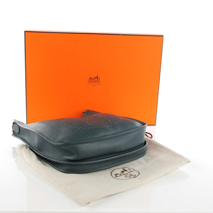 Hermes Taurillon Clemence Evelyne III PM Bleu Orage 4 of 8