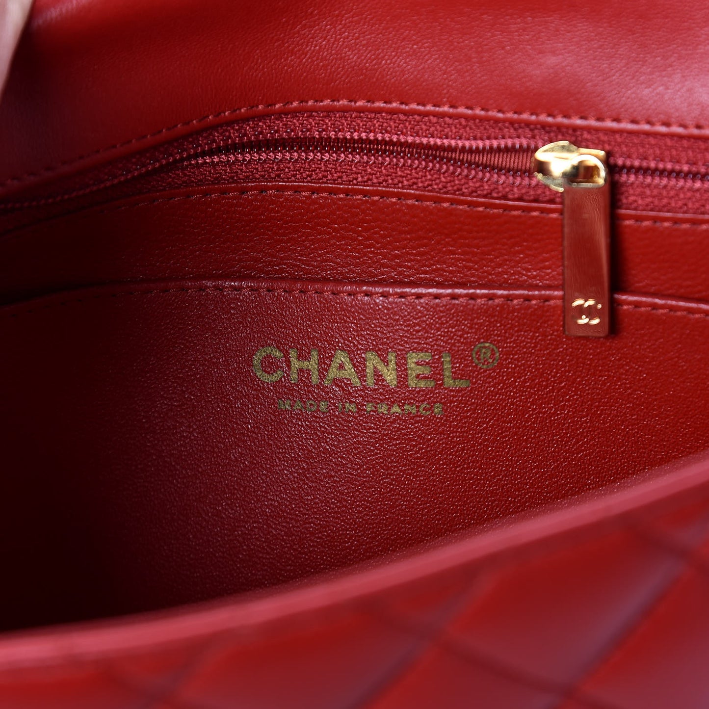 Lambskin Quilted Mini Square Flap Red