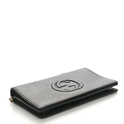 Gucci Pebbled Calfskin Soho Wallet On Chain Black 4 of 9