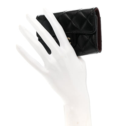 Chanel Lambskin Quilted 4 Key Holder Black 2 of 9