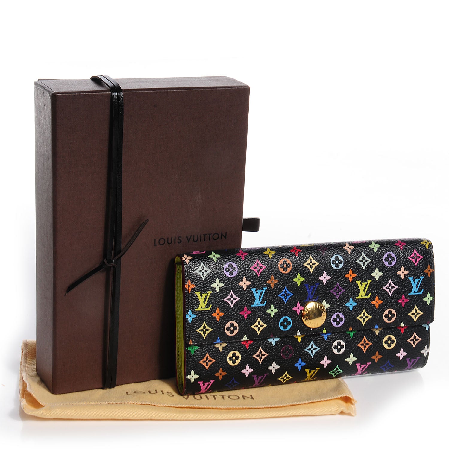 Louis Vuitton Monogram Multicolor Sarah Wallet Black Pistache 5 of 8