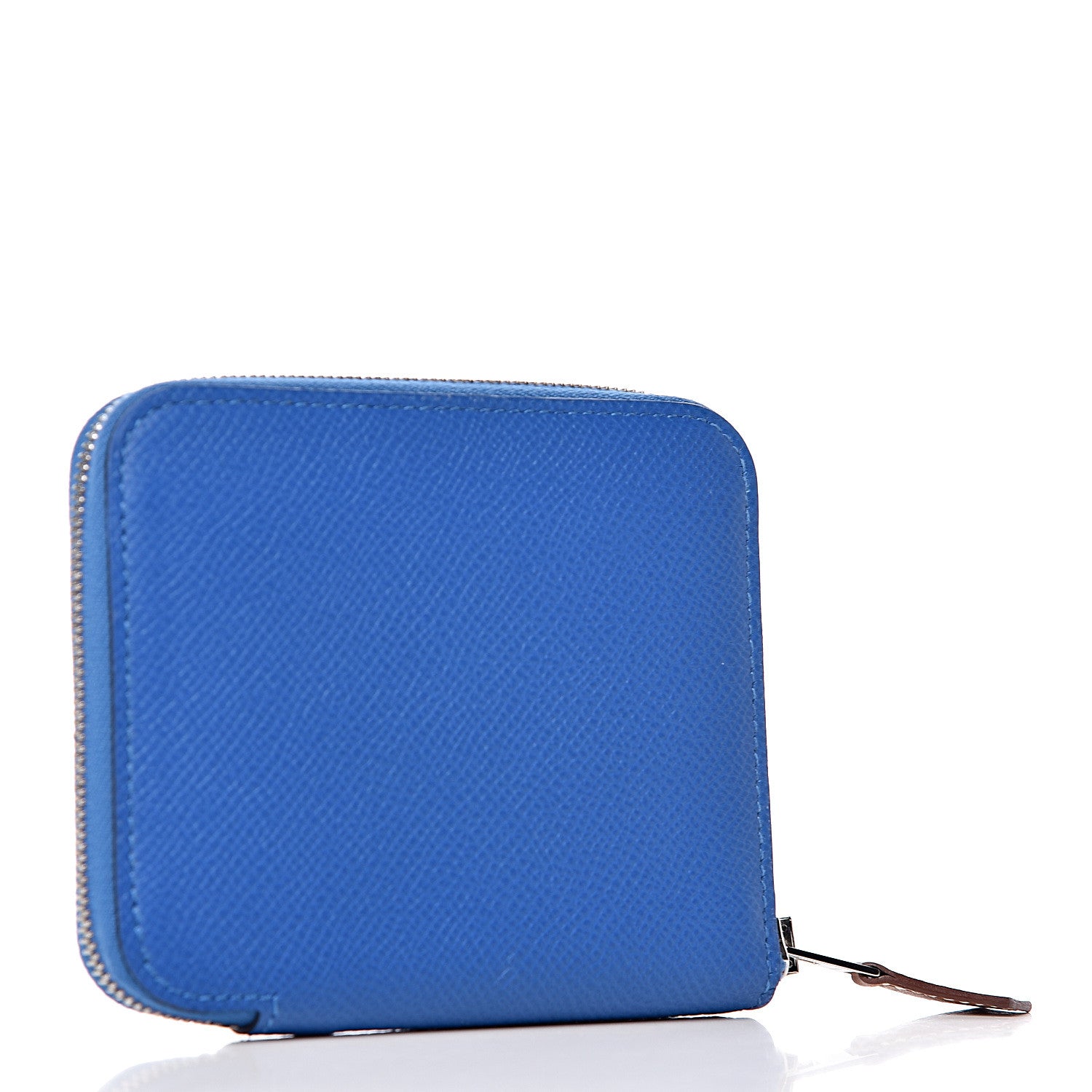 Hermes Epsom Silk'In Compact Wallet Bleu Zellige Jaune Ambre 3 of 7