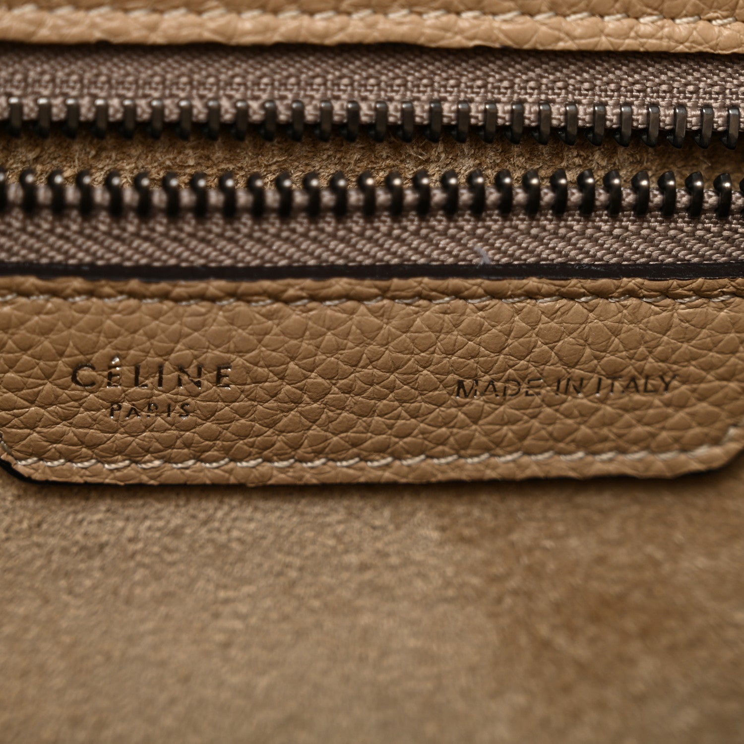Celine Drummed Calfskin Micro Luggage Dune 6 of 12